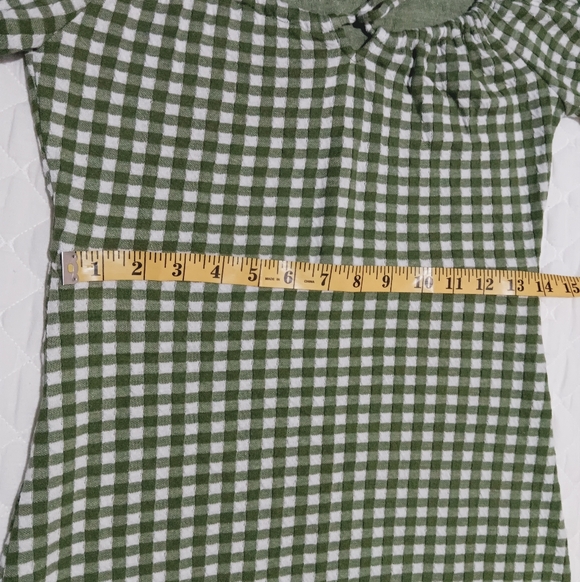 Madewell Jacquard Puff-Sleeve Mini Dress in Gingham Check Faded Palm Size XS - Picture 10 of 13
